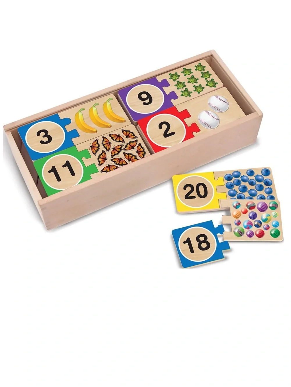 Melissa & Doug Self-Correcting Wooden Number Puzzles with Storage Box *NEW*